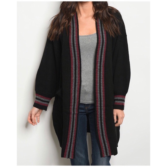 LAST1️⃣//MOCHA VARSITY STRIPED CARDIGAN - Picture 5 of 8